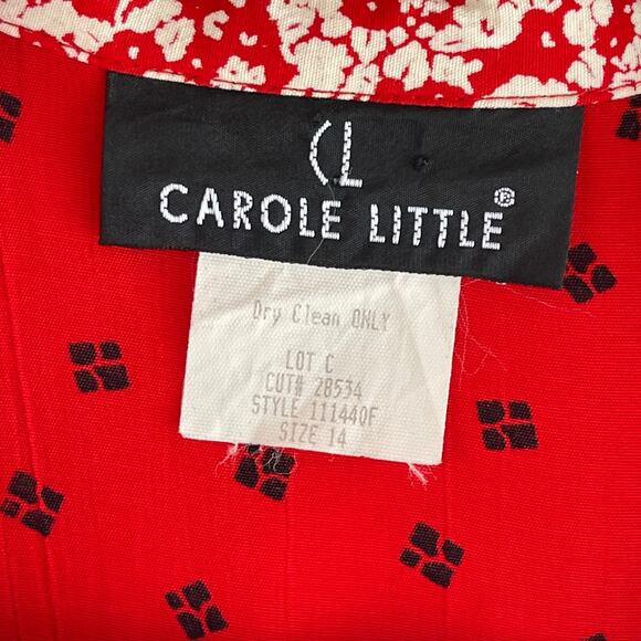 Vintage Carole Little Red Double Blouse Breasted Polka Dot Pin Up Women's Sz 14 - Picture 5 of 5